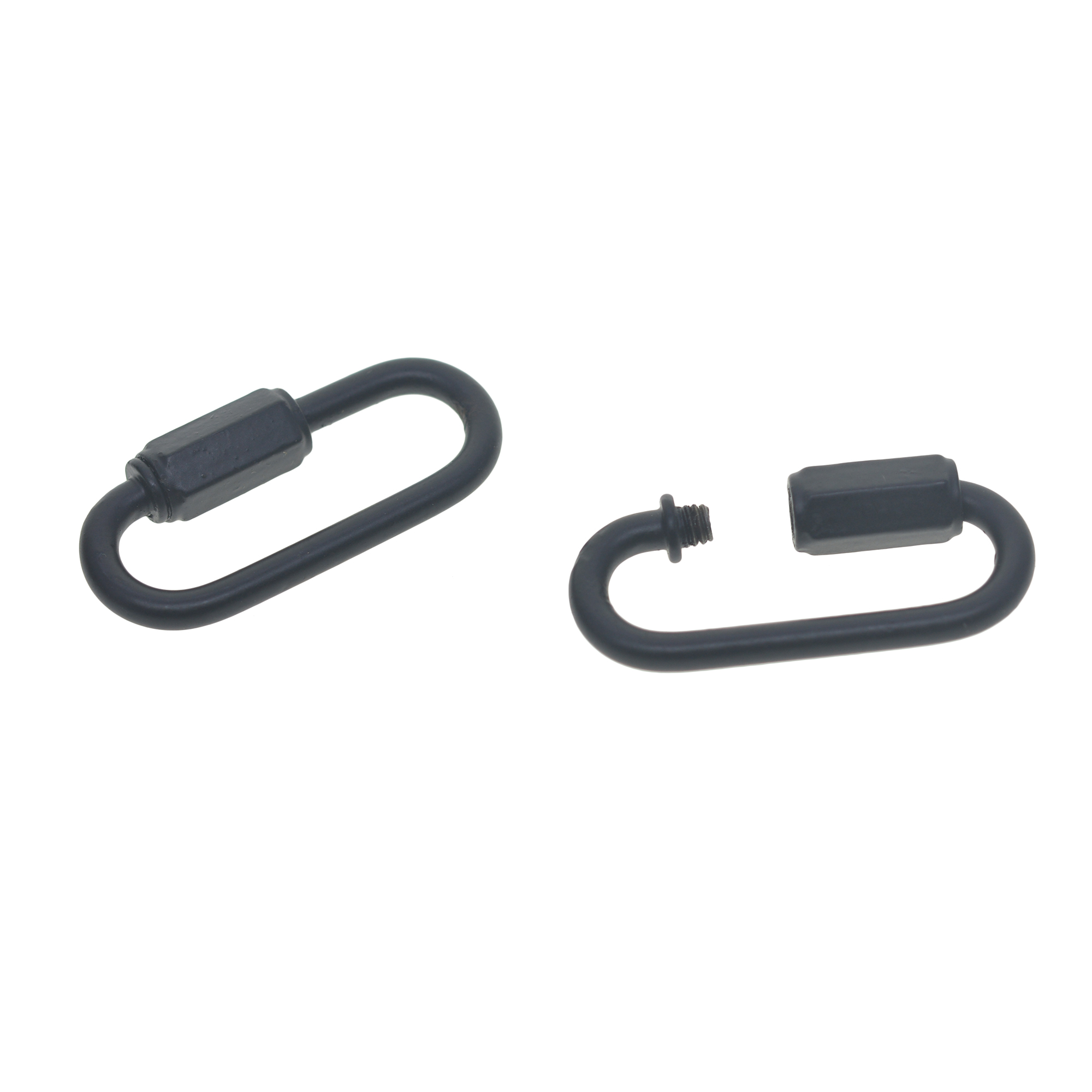 Chain Quick Link - 2 szt. Matowe czarne, wytrzymałe, stalowe,