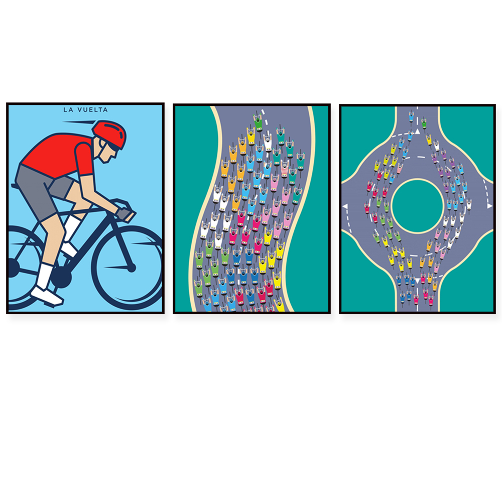 Mountain Biking Europe - Plakat z mapą trasy wyścigowej na